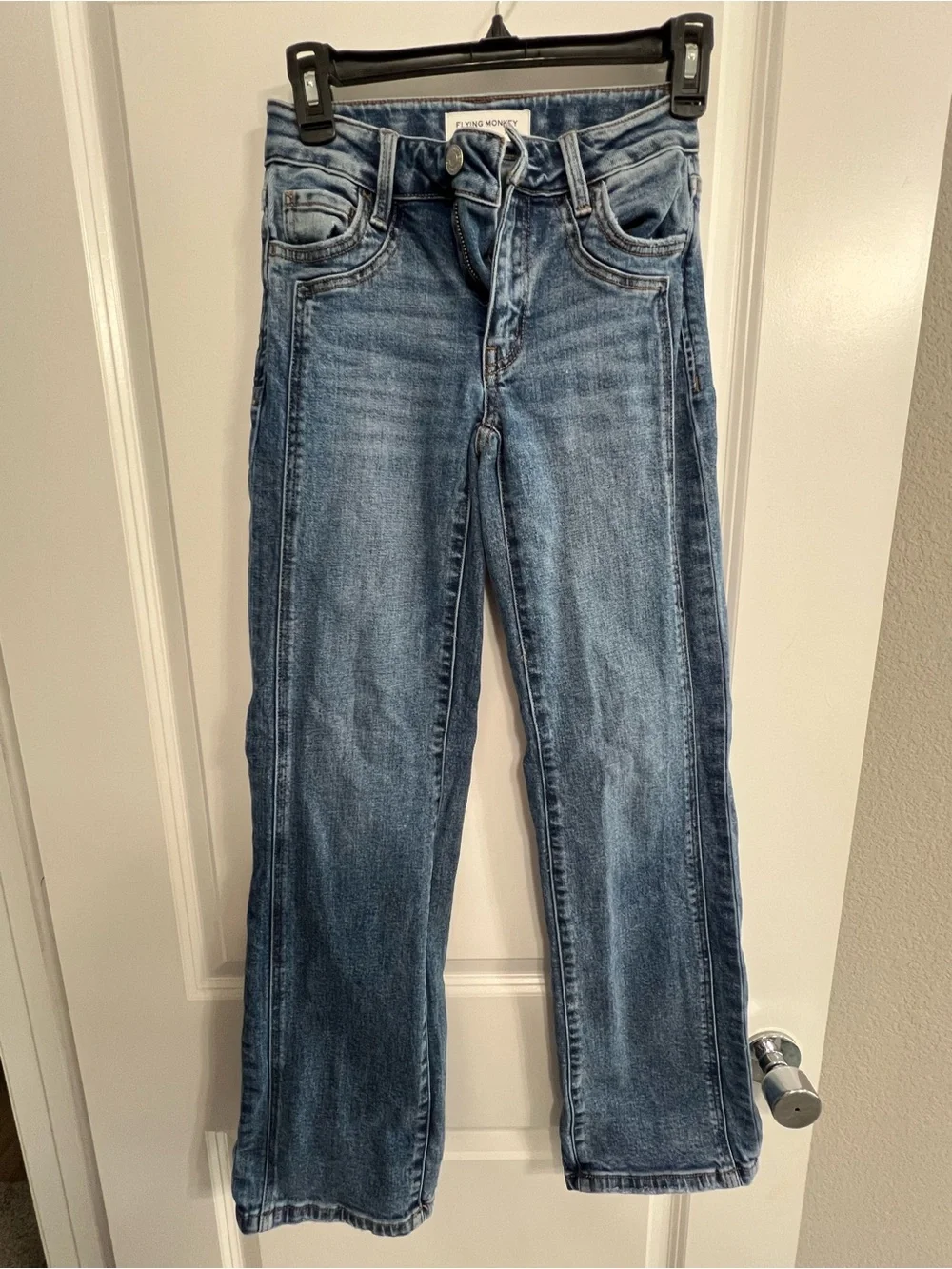 Flying Monkey Girls Light-Mid Wash Baggy Wide Leg Jeans
